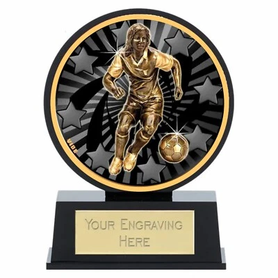 TROPHIES 4 EVERYTHING "VIBE Damen Mädchen Fußball Trophy 12 cm/4,75" KOSTENLOSE GRAVUR