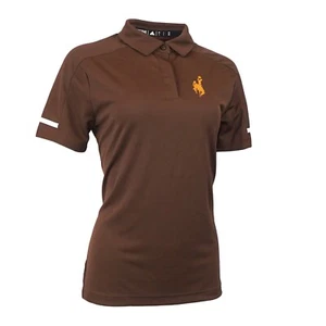 Wyoming Cowboys NCAA Adidas Women's  Coffee Team Iconic Coaches Polo Shirt - Picture 1 of 1