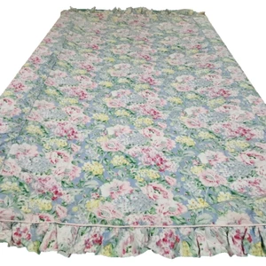 Vtg Floral Queen Duvet Cover 78 x 94 COTTAGE DOUBLE SIDED FABRIC COTTON MAKER ? - Picture 1 of 10
