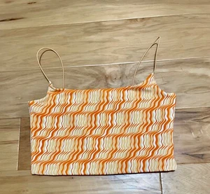 Cotton On Orange Cropped Tank w/Spaghetti Straps Fully Lined Women's Small - Picture 1 of 4