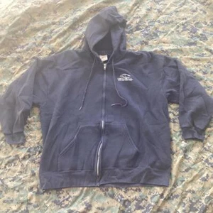 Vintage O’Neill Surf Shop Santa Cruz Surfing Zip Front Hood Sweatshirt XXL Black - Picture 1 of 4