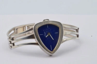 Argento Orologio Donna 935 Argento 20MM Quarzo Vintage Raro Orologio da Polso 1 - Immagine 1 di 4