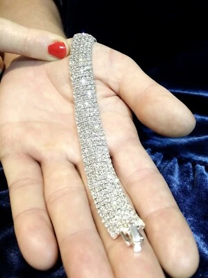 Bracciale Donna SWAROVSKI ORIGINALI Tennis Cristalli Argento Gioelli Sposa oro - Immagine 1 di 4