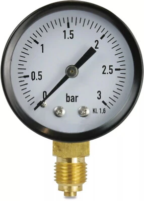 Manometer 1/4 Zoll Sandfilter Poolfilter Ventil 0-3 bar Druckmanometer - Bild 1 von 3