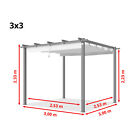 Pergola 3x3 3x4 m canopy garden gazebo pavilion retractable roof steel frame