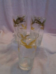 Vintage cinque (5) bicchieri da cocktail con bordo oro 12 oz e anatre - Foto 1 di 3