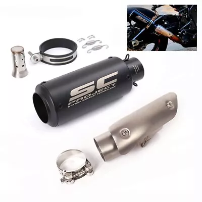 For Suzuki GSXR1000 GSXR1000R 2012-2024 Exhaust Mid Pipe Slip on Muffler Black - Image 1 of 4