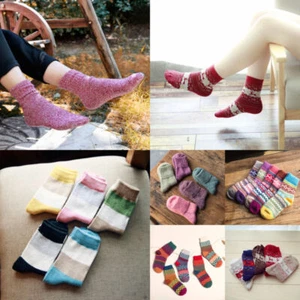 Bunte Norweger Socken Wolle Kaschmir Baumwolle Viskose mit schönem Muster Boho - Bild 1 von 32