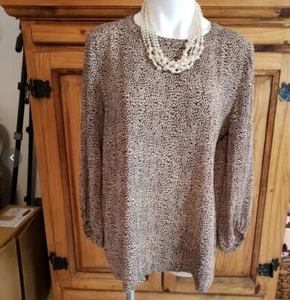 Blusa Ann Taylor Loft manga larga talla LM leopardo - Imagen 1 de 4