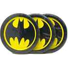 Batman Birthday Party Plates Pack Of 3  9” Black Gold  8 Count Paper Dinner NEW