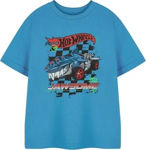 Hot Wheels Boys Graphic Tee Race Car Print Short Sleeved T-Shirt Kids Official - Picture 1 of 7