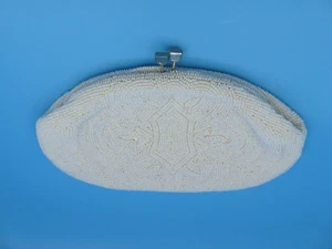 Lovely Vintage White/Ivory Beaded Evening Bag/Clutch Purse - Picture 1 of 6