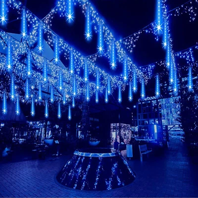 192LED/384 LED Meteor Shower Falling Star Drop Icicle LED Christmas Tree Light - Image 1 of 4