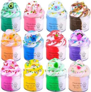 12 Pack Cloud Slime Kit, DIY Stress Relief Toy Cake Slime with Cute Slime Charms - Picture 1 of 6