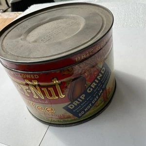 BUTTER-NUSS KAFFEE BEMALT KAFFEE 1LB BLECHDOSE SCHILD VINTAGE 1930er ? NEBRASKA OMAHA - Bild 1 von 14