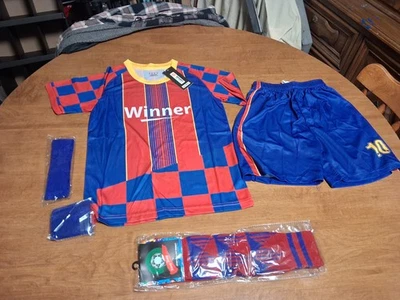 Nueva camiseta de fútbol Rezseiti #10 niñas/niños - calcetines-pantalones cortos- bandas para sudar talla Xs 5/6 Foto 1 de 4