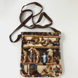 Bolso Bandolera Bolso Marrón Caballo Sillín Vaquero Western Tela Hecho a Mano Sin Marca - Imagen 1 de 5