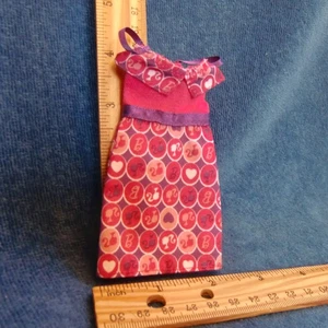 Mattel Barbie Hot Pink Circles Logo Kleid OK+ Lila Satin Gürtel Träger Herzen - Bild 1 von 4