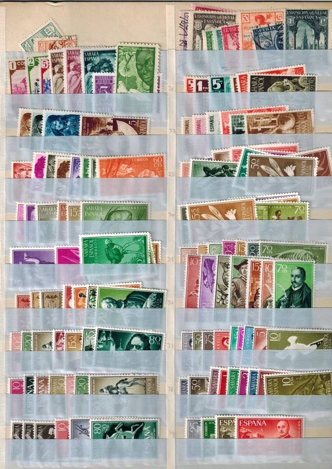 Sáhara Español 1926-1978 Cruz Roja y República Emisiones 5C-10p MOG GEM CV L250 Foto 1 de 2