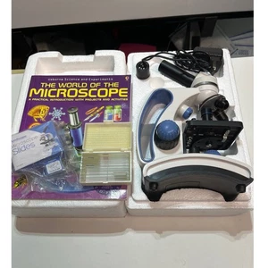 AmScope Mikroskop Science Kit mit Objektträgern & Usborne World of Microscope Buch - Bild 1 von 2