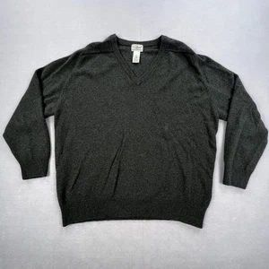 LL Bean Pullover Herren Large grau 100% Lammwolle V-Ausschnitt Strickpullover - Bild 1 von 9