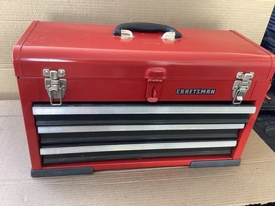 CRAFTSMAN Portable 20.5-In 3-Drawer Red Steel Lockable Tool Box with tray - Image 1 of 4