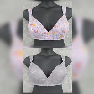Jessica Simpson BH 42C Konvolut Set 2 ohne Bügel leicht gepolstert Blumen Spitze Komfort - Bild 1 von 15