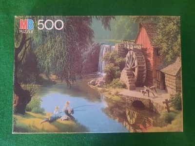 Vtg Milton Bradley Good Old Days Puzzle 500pcs By The Old Mill 4181-7 Complete  - Image 1 of 4