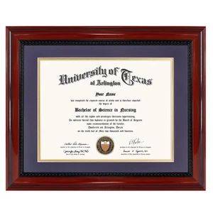8.5x11 Diploma Degree Frame with Purple Mat or Display 11x14 Certificates wit... - Picture 1 of 8