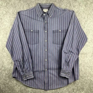 Arizona Men’s Button Up Shirt 1990s Vtg Long Sleeve Striped Size M 100% Cotton - Picture 1 of 14