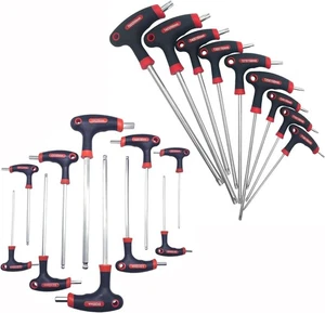 19pc T-Handle Allen & Torx Wrench Set: Metric Long Arm Ball End & Security - Picture 1 of 9