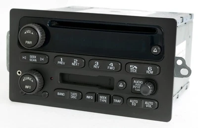 2003-2005 Chevy GMC Truck AM FM Cassette CD Radio w Auxiliary Input PN 15104156 - Image 1 of 4