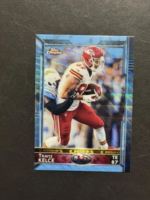 Tarjeta refractora 2015 Topps Chrome Travis Kelce Blue Wave #86 Foto 1 de 2