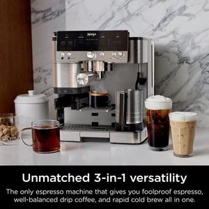 Edelstahl Espressomaschine, Kaffeemaschine, Kaffeemühle, Milchaufschäumer - Bild 1 von 12
