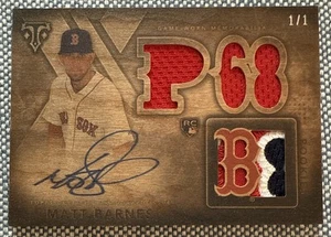 Matt BARNESđŸ”¥2015 Topps Triple Threads WOOD RC Patch Relic AUTO #116 1/1 Red Sox - Picture 1 of 2