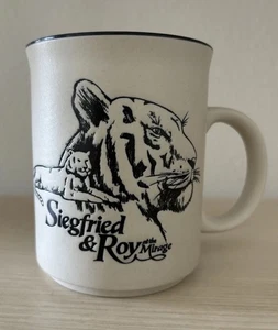 Siegfried and Roy Coffee Cup Mug Las Vegas Mirage White Tiger Blue READ - Picture 1 of 6