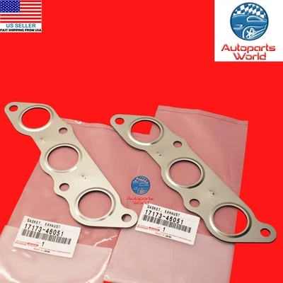 JUEGO DE JUNTAS COLECTOR DE ESCAPE ORIGINAL OEM LEXUS 00-05 GS300 IS300 2X 17173-46051 Foto 1 de 3