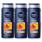 Nivea Men Boost 3-in-1 Body Wash, Citrus Scent 3 Pack, 16.9 Fl Oz Bottles