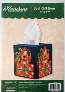 kit Herrschners 570820 BEST GIFT EVER Puppies TISSUE BOX plastic canvas 7-ct - Picture 1 of 7