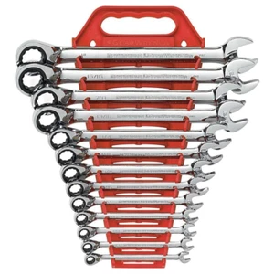 Wrench Tool Set Mechanic Reversible Combination Ratcheting SAE 72-Tooth 13 Piece - Picture 1 of 12