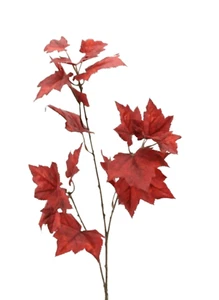 Künstlicher Ahornzweig 90cm rot braun Herbstlaub Ahornblätter Zweig - Bild 1 von 2