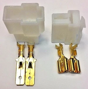 IC-CONN Two-pin T-shaped Connector Pair Male & Female Housings W/pins & sockets - Picture 1 of 4