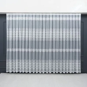 Falten Gardine Perde  Muster Vorhang Fertiggardinen Türkische Pileli Tüll  Weiß - Bild 1 von 11