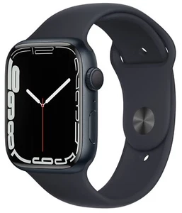 Apple Watch Series 7 GPS 45mm Midnight Boîtier en aluminium - Bracelet sport moyen MKN53LL/A - Photo 1 sur 10