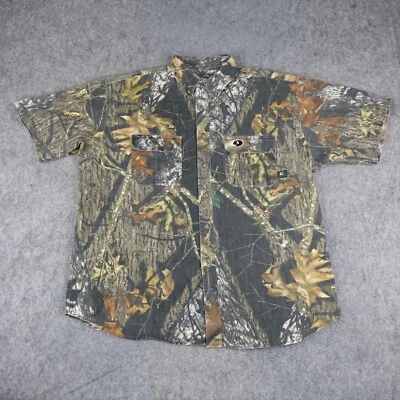 Mossy Oak Shirt Mens XXL Camo Hunting Fishing Break Up Short Sleeve Brown Tree - Image 1 of 4