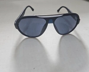 Diesel DL 0020 Tear Drop Fashion Sunglasses Matte Black Frame Blue Lens 135mm - Picture 1 of 6