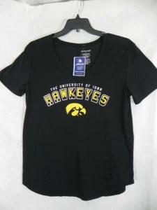 THE UNIVERSITY OF IOWA HAWKEYES New Womens L Black w Gold T Shirt Boxercraft - Picture 1 of 7