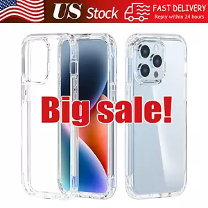 For iPhone 15 14 13 12 11 Pro Max Mini Soft Silicone Clear Cover Shockproof Case - Picture 1 of 20