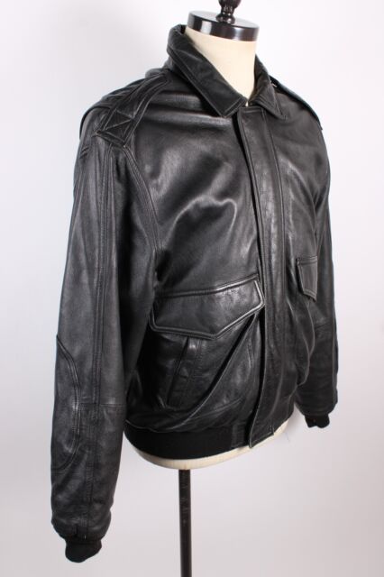 LaBombaVintage 1950s Mens Black Leather Jacket