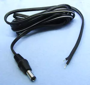 Philmore # TC218, 6 Foot Male 2.1mm x 5.5mm Coaxial Plug to Stripped End Cable - Imagen 1 de 1
